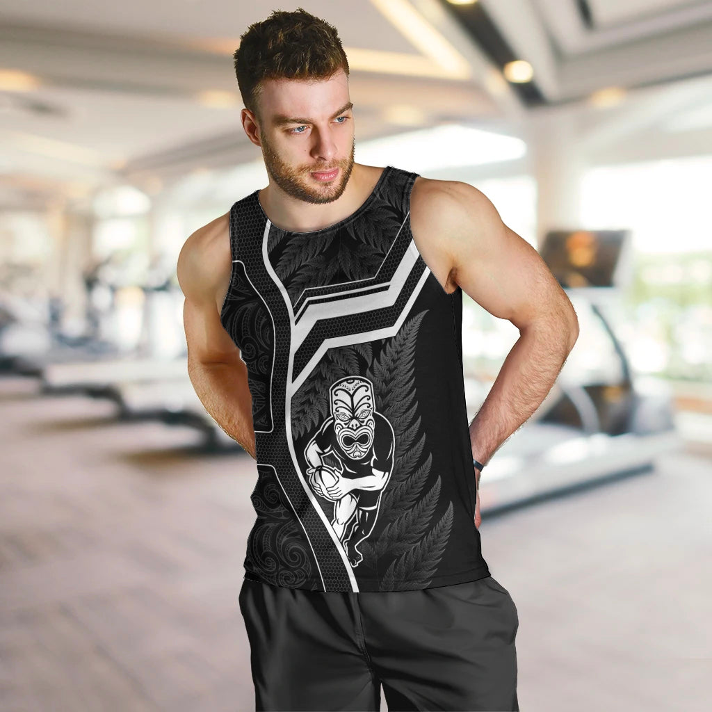 New Zealand Aotearoa Rugby Men Tank Top Black Fern Maori Tribal Sporty Style - Vibe Hoodie Shop