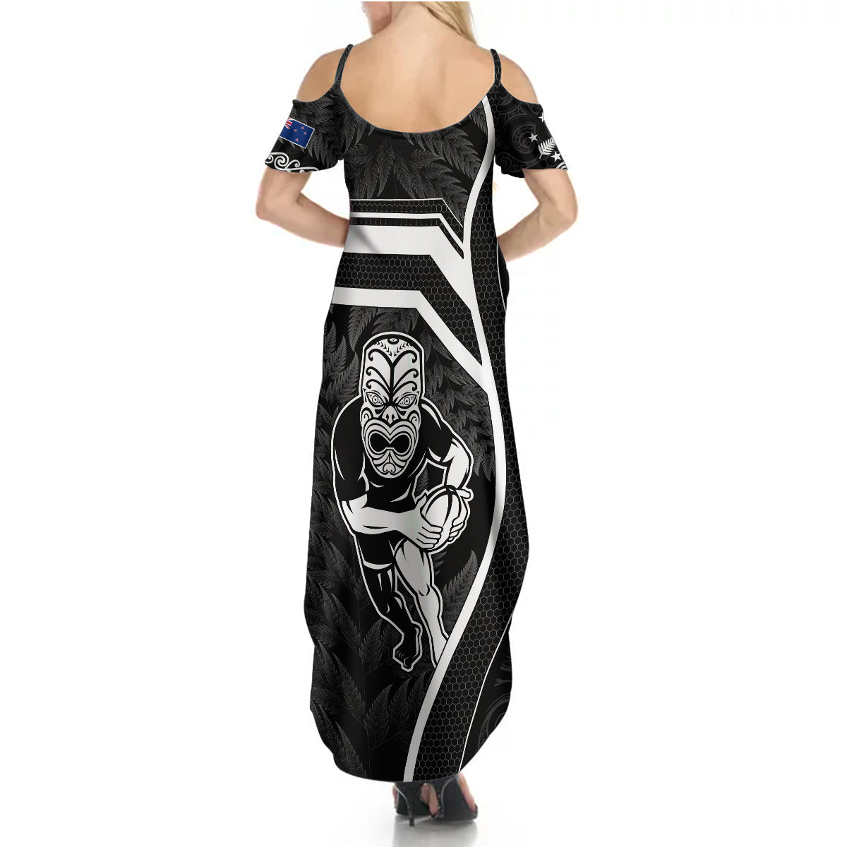new-zealand-aotearoa-rugby-summer-maxi-dress-black-fern-maori-tribal-sporty-style