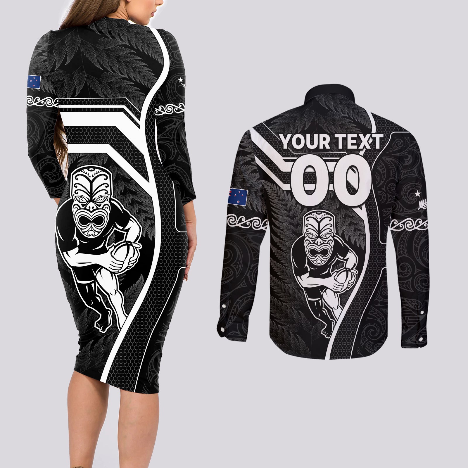 custom-new-zealand-aotearoa-rugby-couples-matching-long-sleeve-bodycon-dress-and-long-sleeve-button-shirts-black-fern-maori-tribal-sporty-style