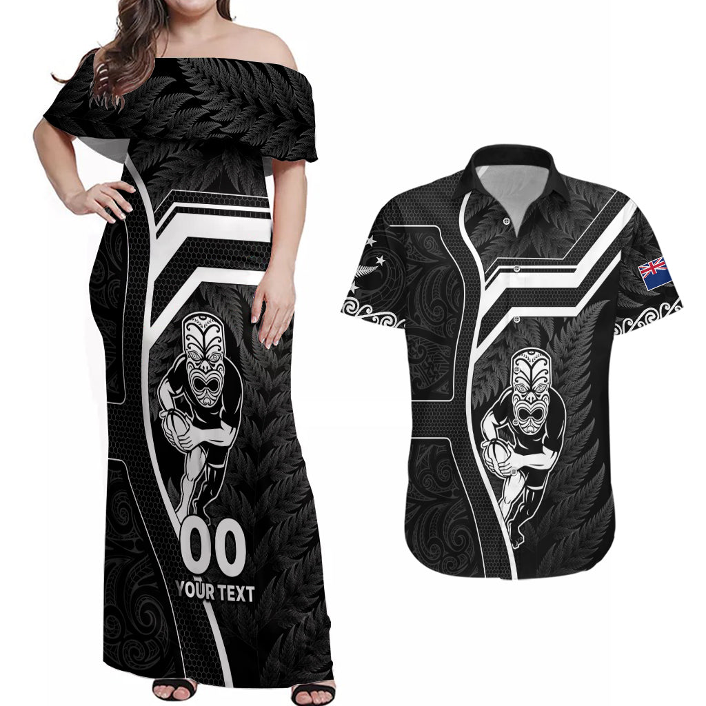 custom-new-zealand-aotearoa-rugby-couples-matching-off-shoulder-maxi-dress-and-hawaiian-shirt-black-fern-maori-tribal-sporty-style