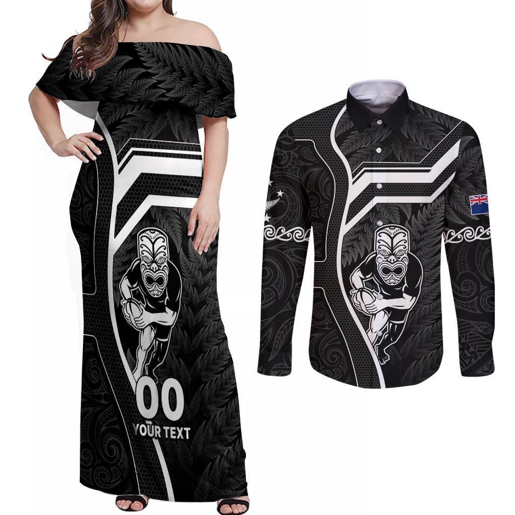 custom-new-zealand-aotearoa-rugby-couples-matching-off-shoulder-maxi-dress-and-long-sleeve-button-shirts-black-fern-maori-tribal-sporty-style