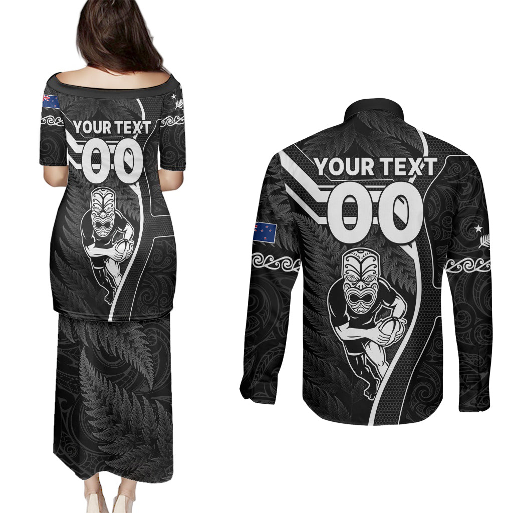 custom-new-zealand-aotearoa-rugby-couples-matching-puletasi-dress-and-long-sleeve-button-shirts-black-fern-maori-tribal-sporty-style