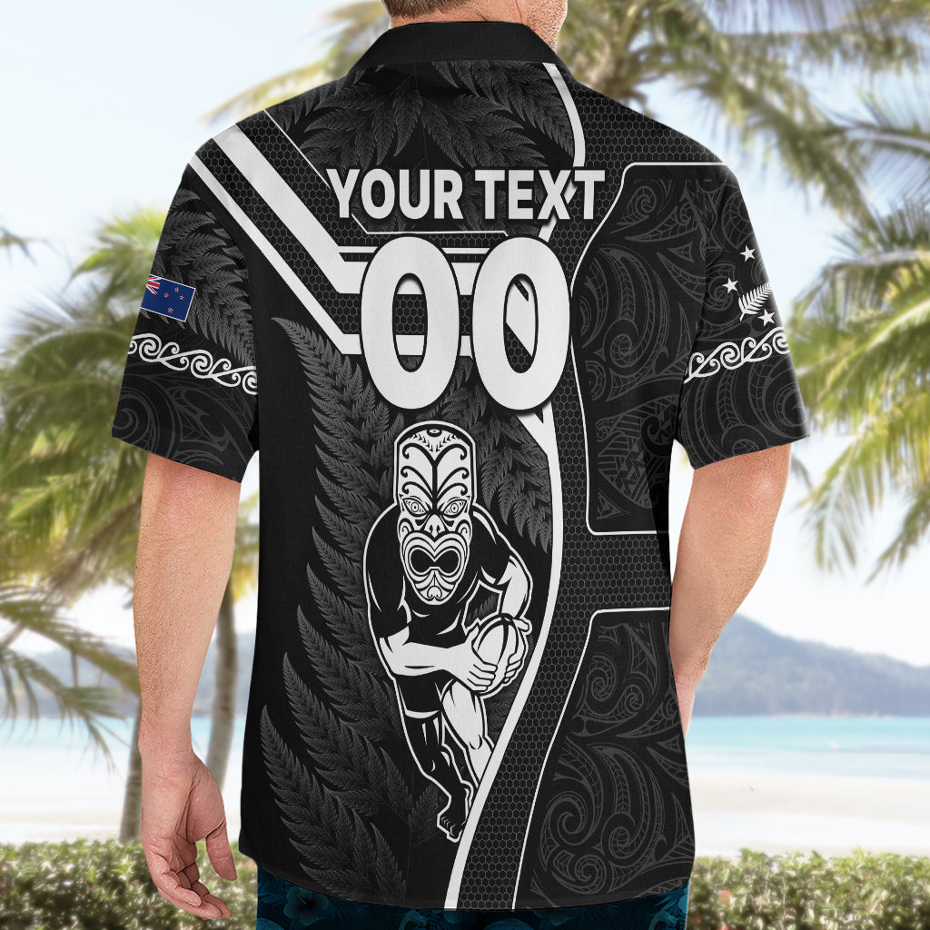 Custom New Zealand Aotearoa Rugby Hawaiian Shirt Black Fern Maori Tribal Sporty Style - Vibe Hoodie Shop