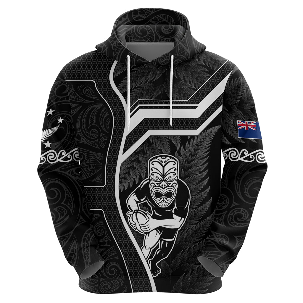 Custom New Zealand Aotearoa Rugby Hoodie Black Fern Maori Tribal Sporty Style LT9 - Vibe Hoodie Shop