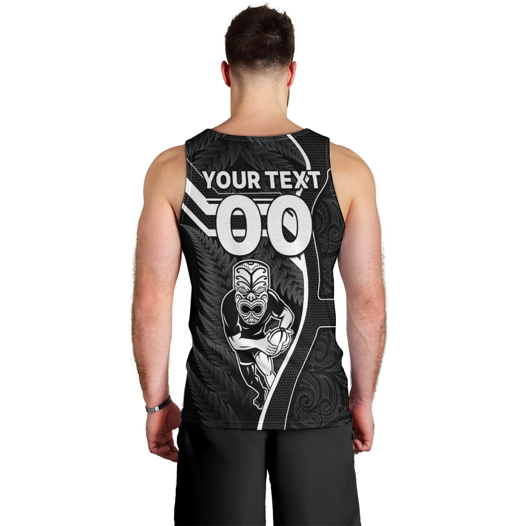 Custom New Zealand Aotearoa Rugby Men Tank Top Black Fern Maori Tribal Sporty Style - Vibe Hoodie Shop