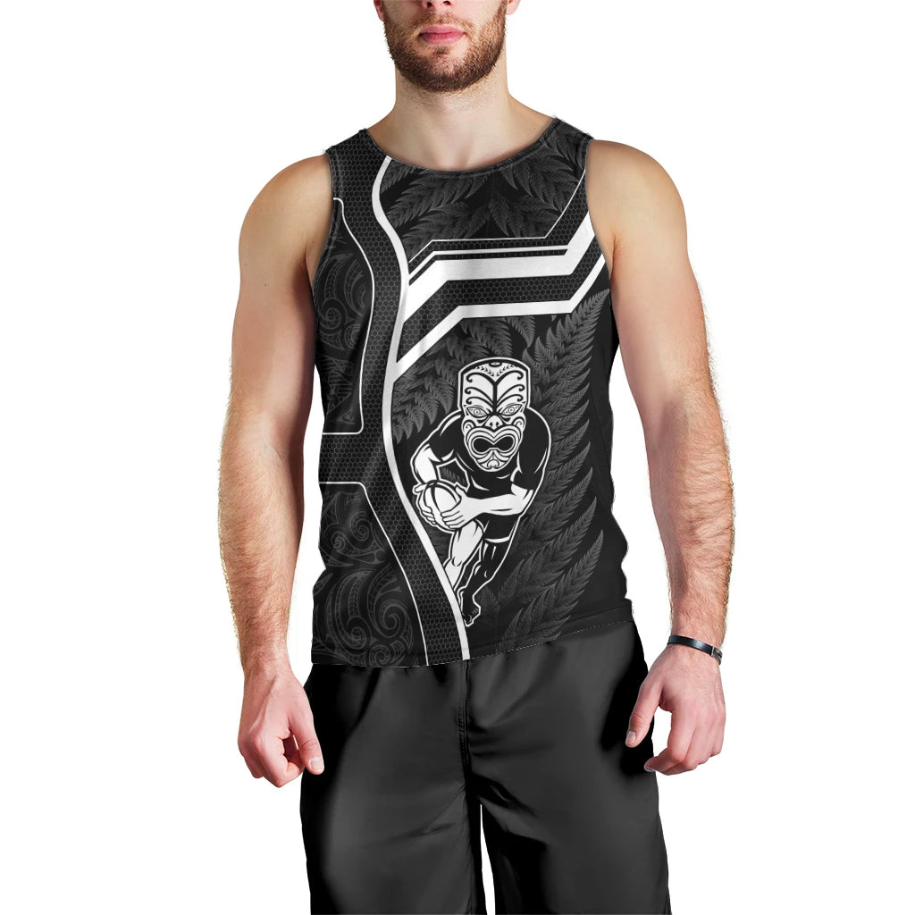 Custom New Zealand Aotearoa Rugby Men Tank Top Black Fern Maori Tribal Sporty Style - Vibe Hoodie Shop