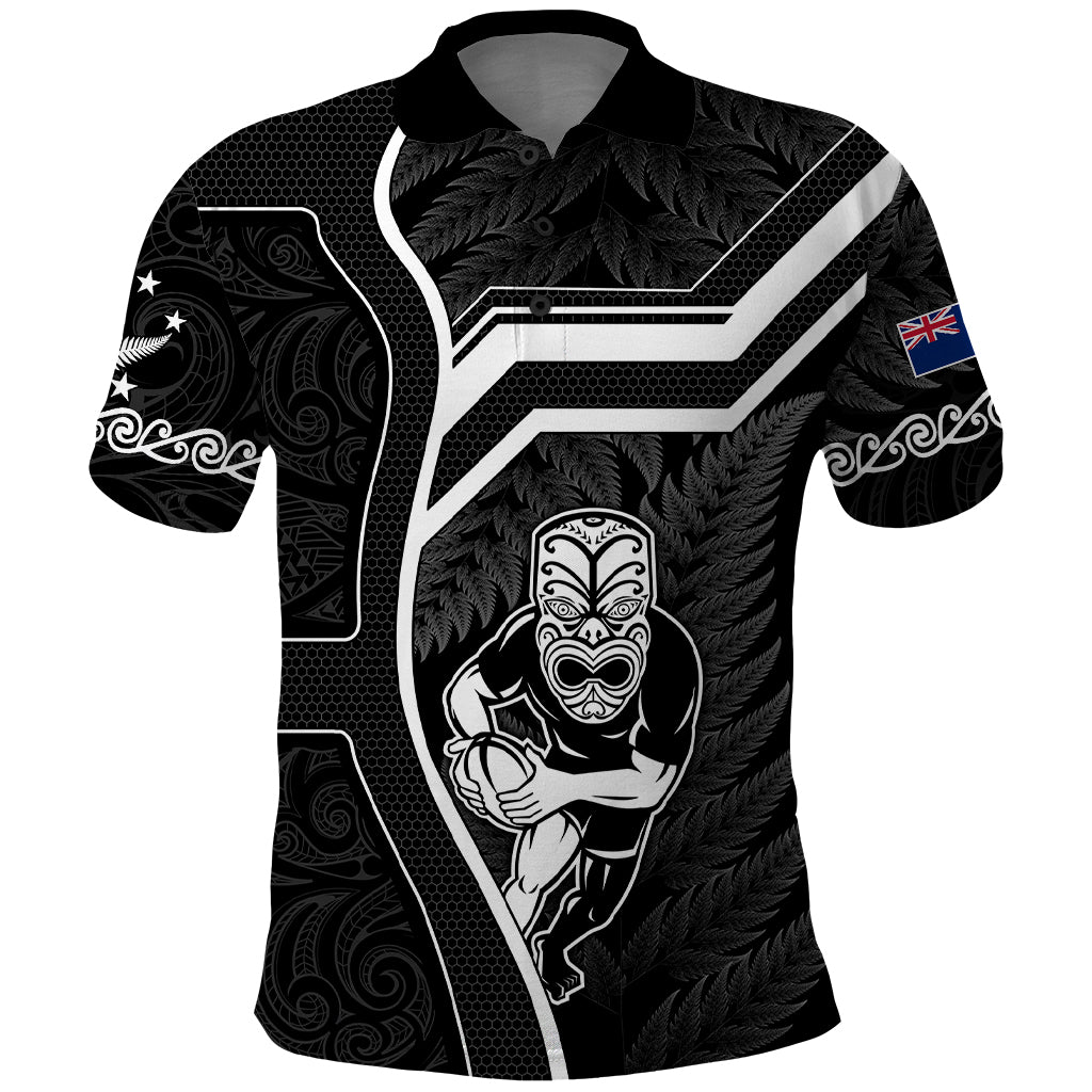 Custom New Zealand Aotearoa Rugby Polo Shirt Black Fern Maori Tribal Sporty Style LT9 - Vibe Hoodie Shop