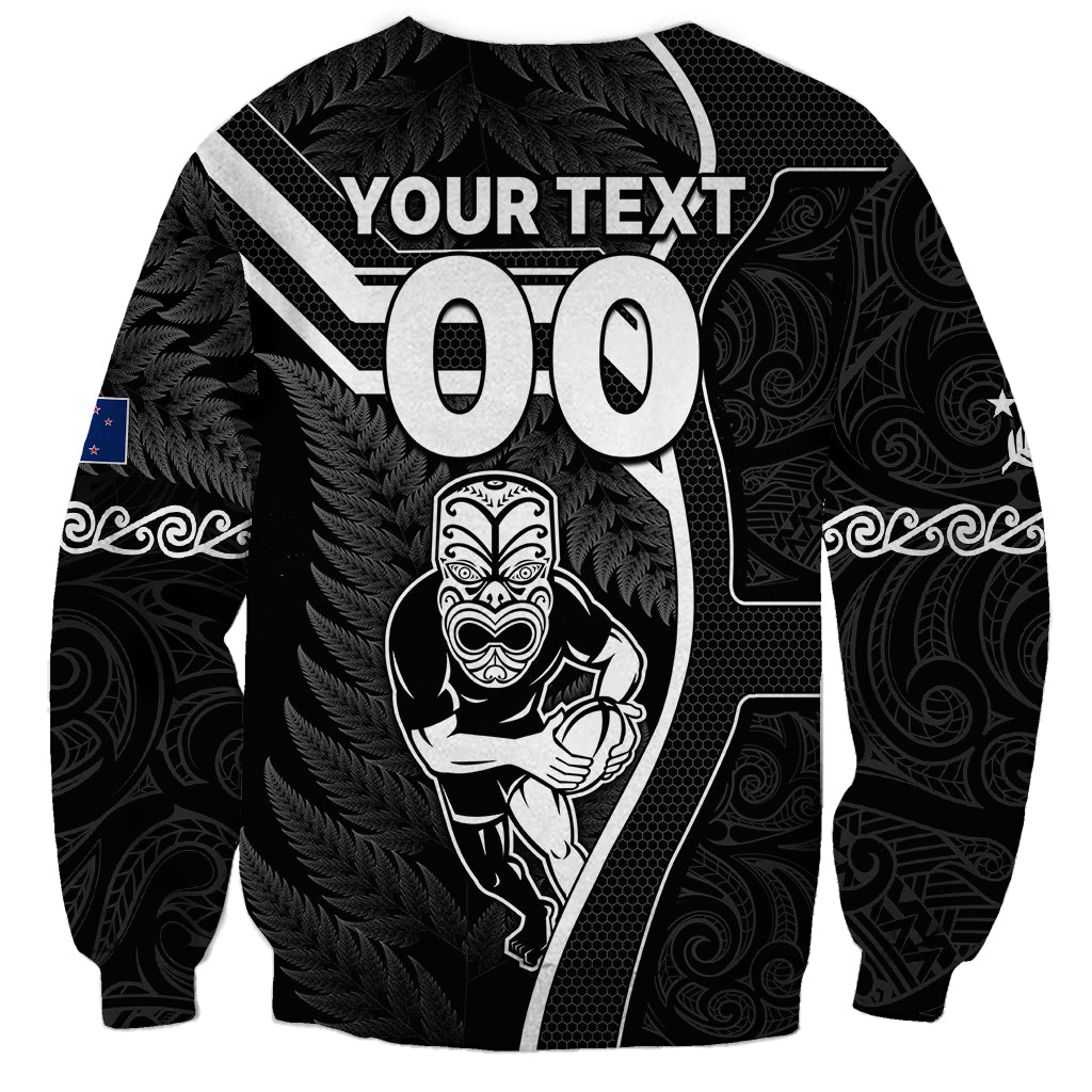 Custom New Zealand Aotearoa Rugby Sweatshirt Black Fern Maori Tribal Sporty Style - Vibe Hoodie Shop