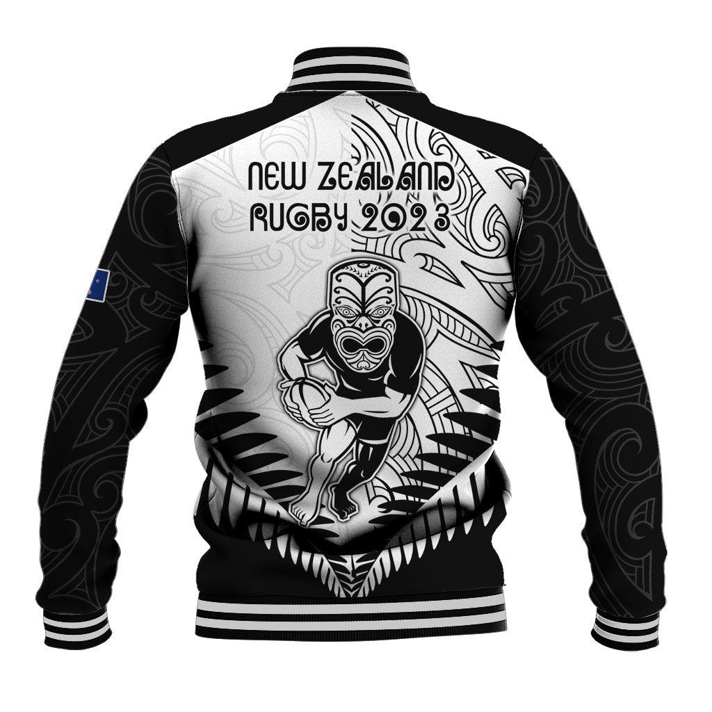New Zealand Rugby Baseball Jacket Proud Aoteroa Stylised Maori Koru - Vibe Hoodie Shop