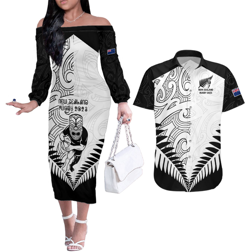 new-zealand-rugby-couples-matching-off-the-shoulder-long-sleeve-dress-and-hawaiian-shirt-proud-aoteroa-stylised-maori-koru