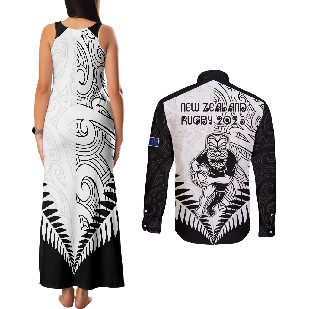 new-zealand-rugby-couples-matching-tank-maxi-dress-and-long-sleeve-button-shirts-proud-aoteroa-stylised-maori-koru