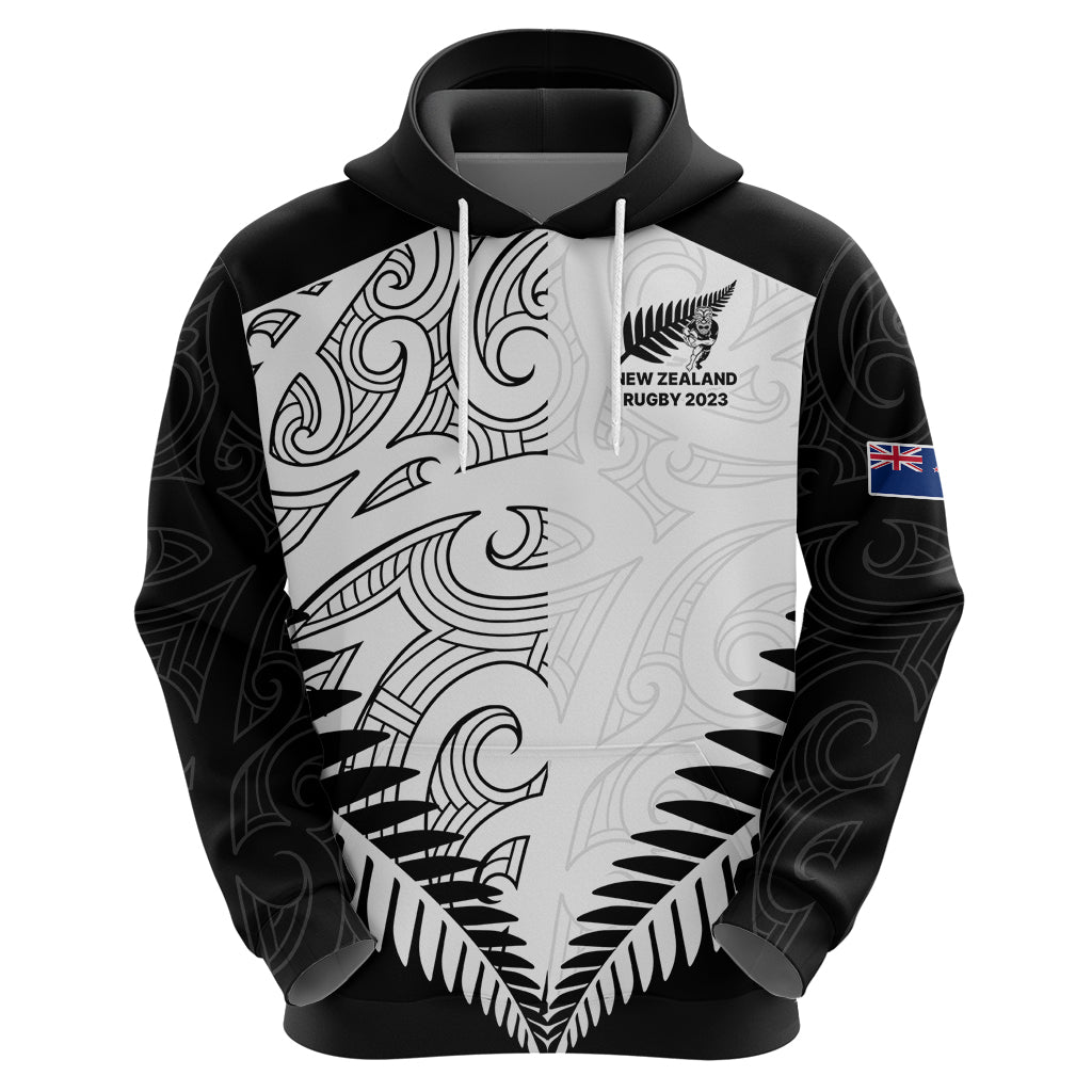 New Zealand Rugby Hoodie Proud Aoteroa Stylised Maori Koru LT9 - Vibe Hoodie Shop