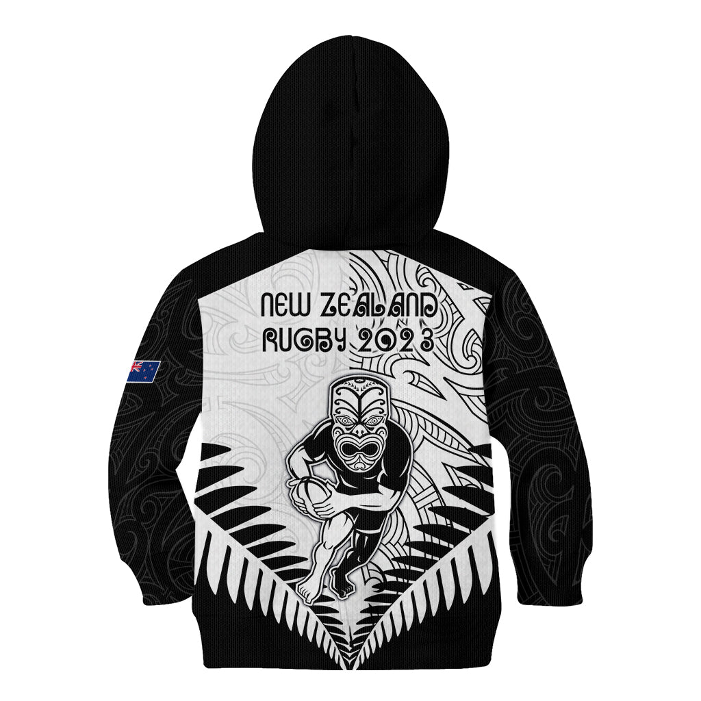 New Zealand Rugby Kid Hoodie Proud Aoteroa Stylised Maori Koru - Vibe Hoodie Shop