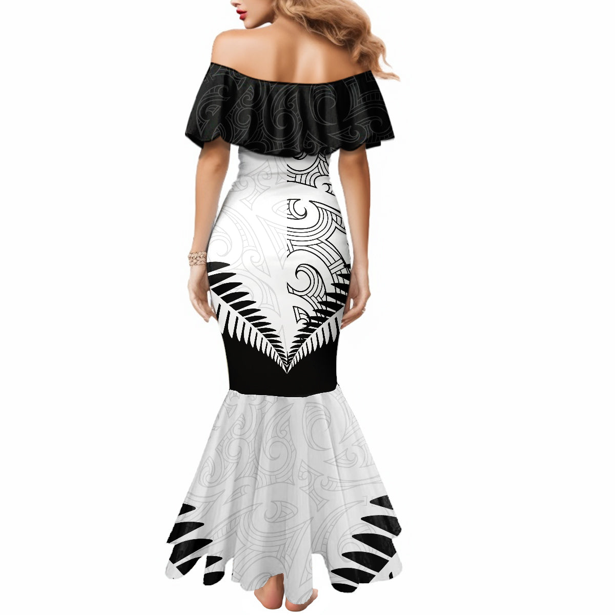 new-zealand-rugby-mermaid-dress-proud-aoteroa-stylised-maori-koru