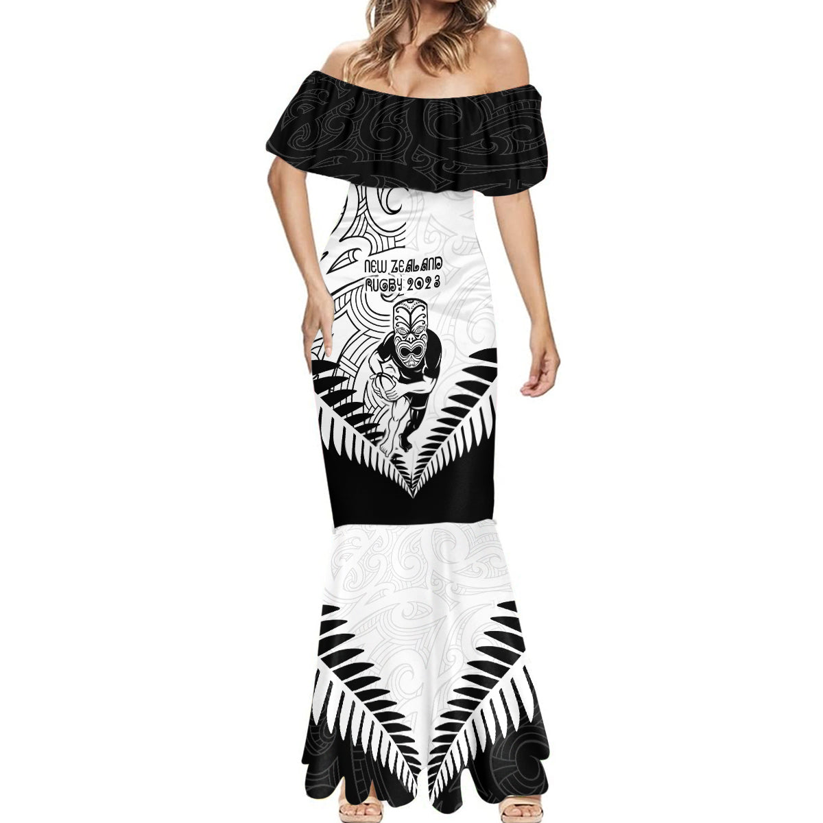 new-zealand-rugby-mermaid-dress-proud-aoteroa-stylised-maori-koru