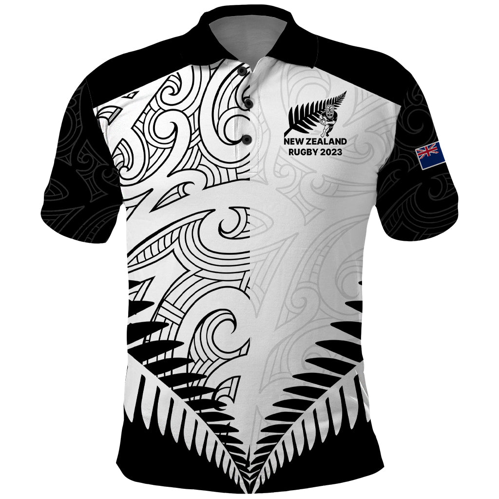 New Zealand Rugby Polo Shirt Proud Aoteroa Stylised Maori Koru LT9 - Vibe Hoodie Shop
