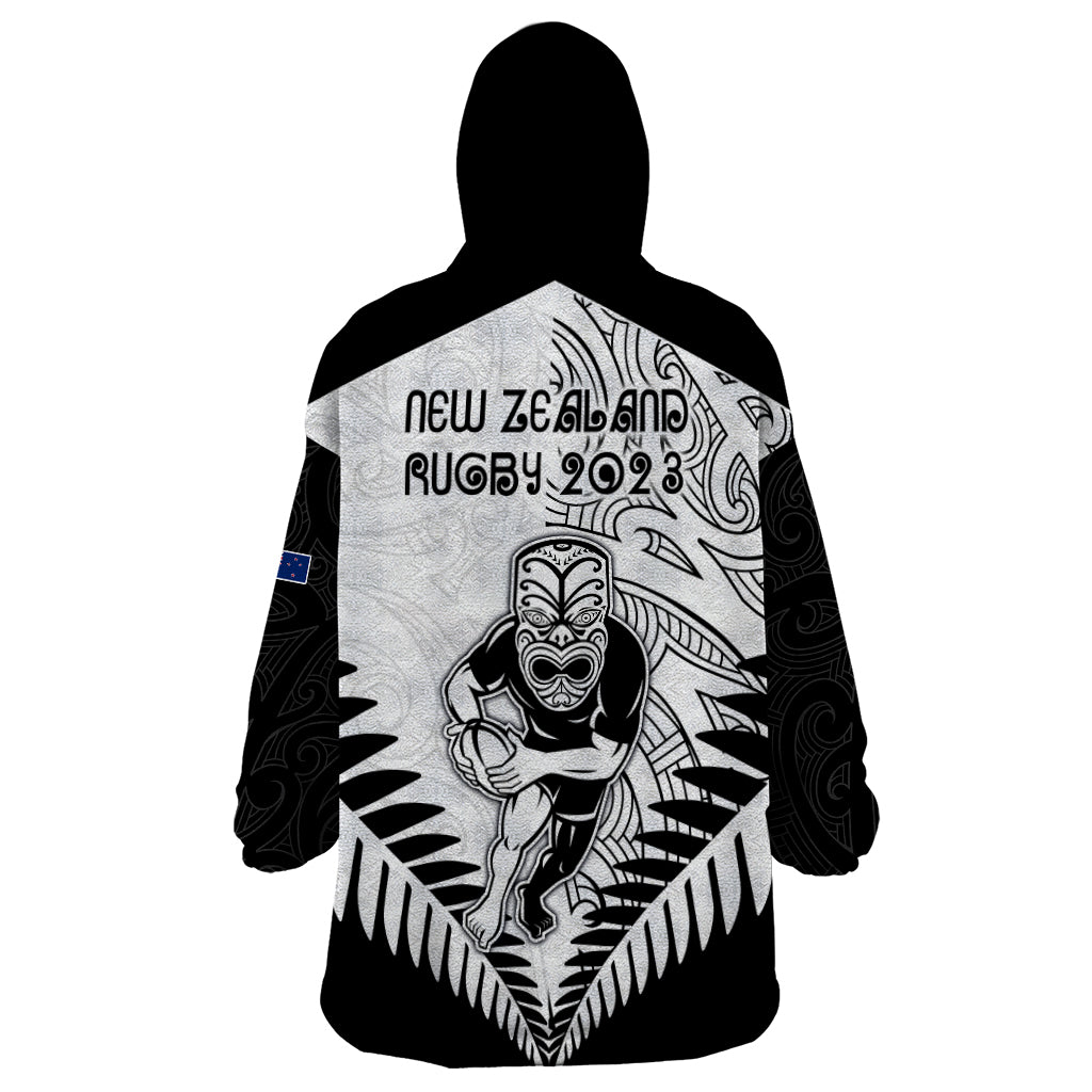 New Zealand Rugby Wearable Blanket Hoodie Proud Aoteroa Stylised Maori Koru - Vibe Hoodie Shop