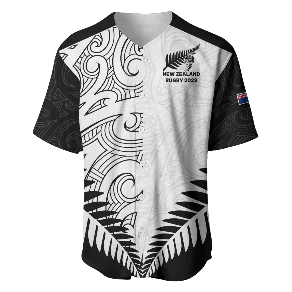 Custom New Zealand Rugby Baseball Jersey Proud Aoteroa Stylised Maori Koru - Vibe Hoodie Shop