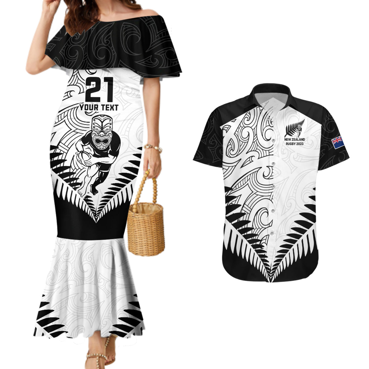 custom-new-zealand-rugby-couples-matching-mermaid-dress-and-hawaiian-shirt-proud-aoteroa-stylised-maori-koru