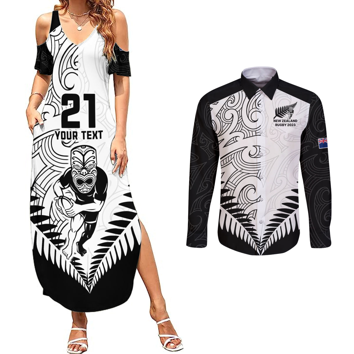 custom-new-zealand-rugby-couples-matching-summer-maxi-dress-and-long-sleeve-button-shirts-proud-aoteroa-stylised-maori-koru