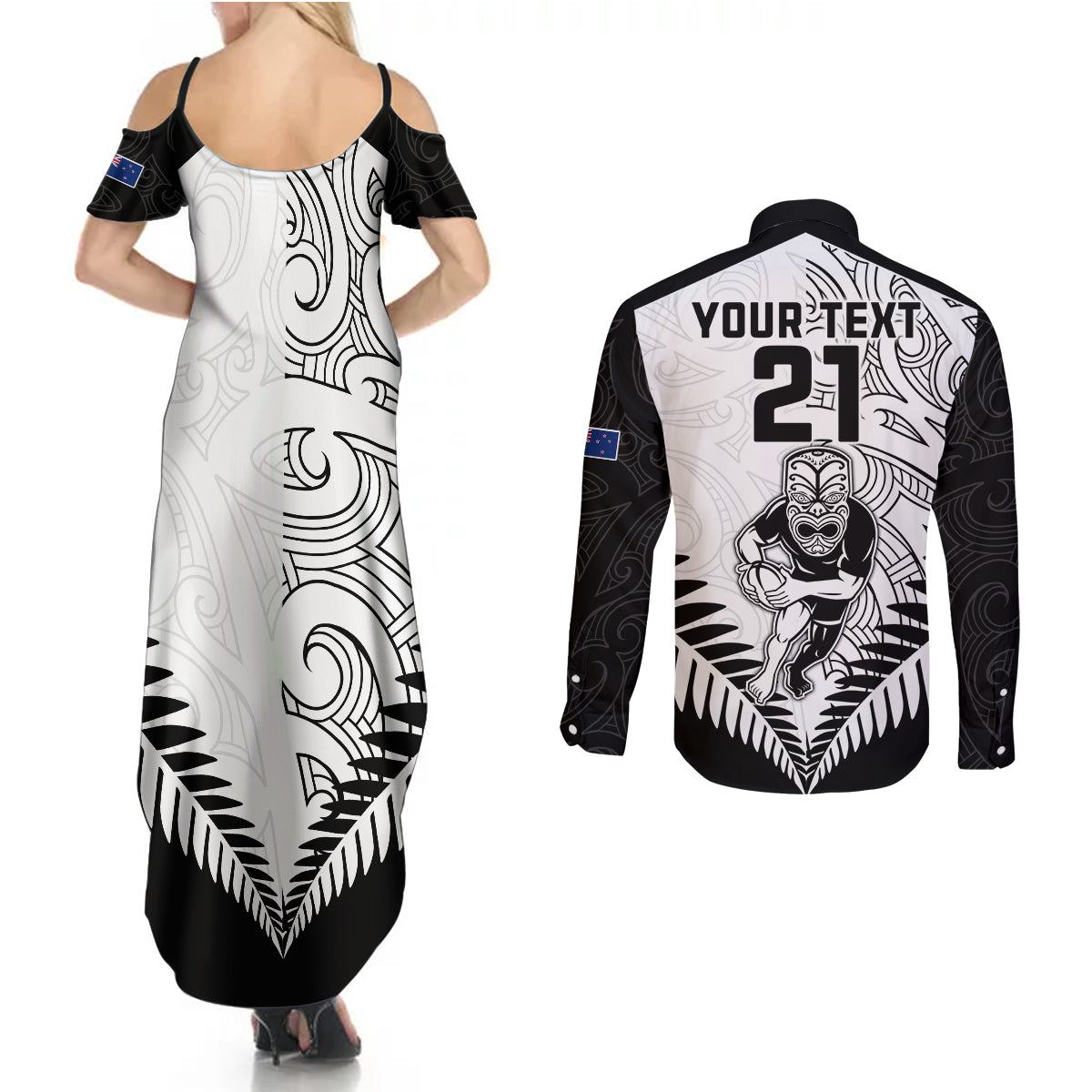 custom-new-zealand-rugby-couples-matching-summer-maxi-dress-and-long-sleeve-button-shirts-proud-aoteroa-stylised-maori-koru