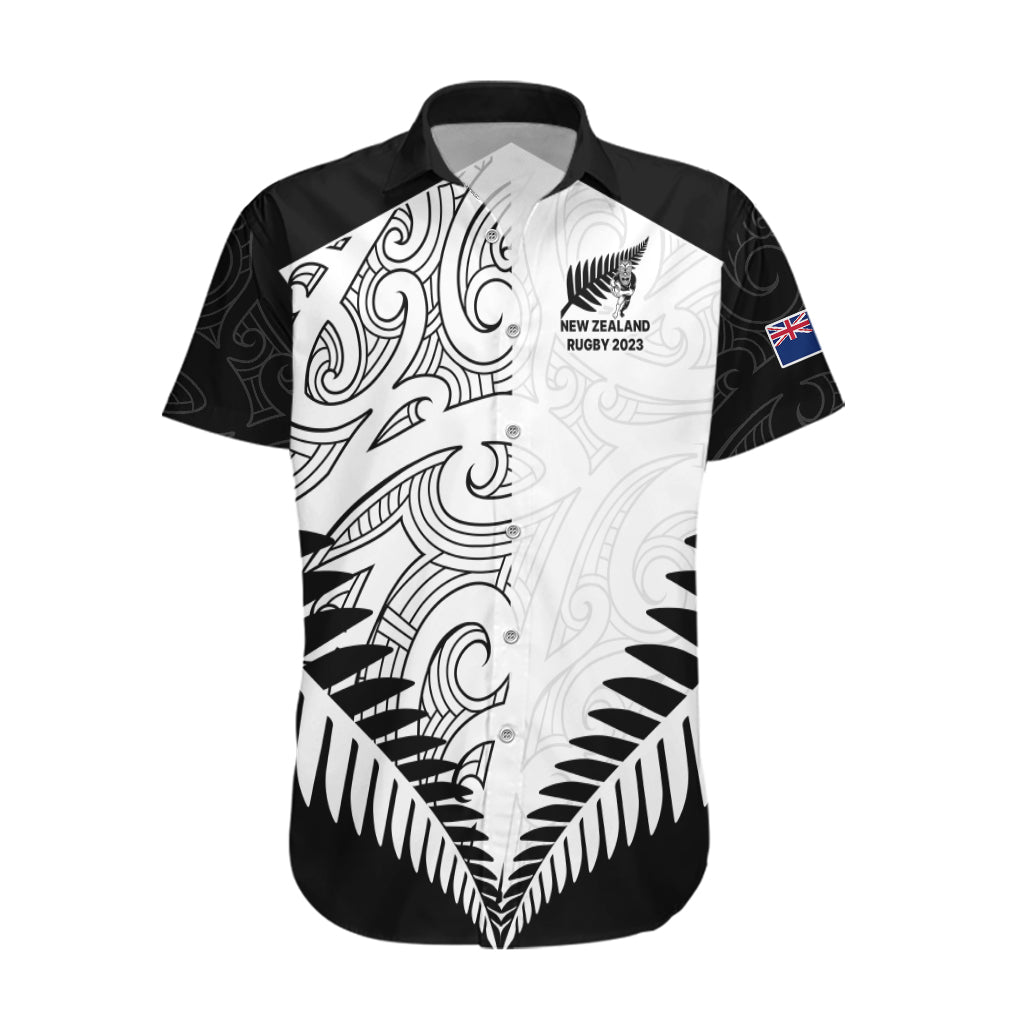 Custom New Zealand Rugby Hawaiian Shirt Proud Aoteroa Stylised Maori Koru - Vibe Hoodie Shop