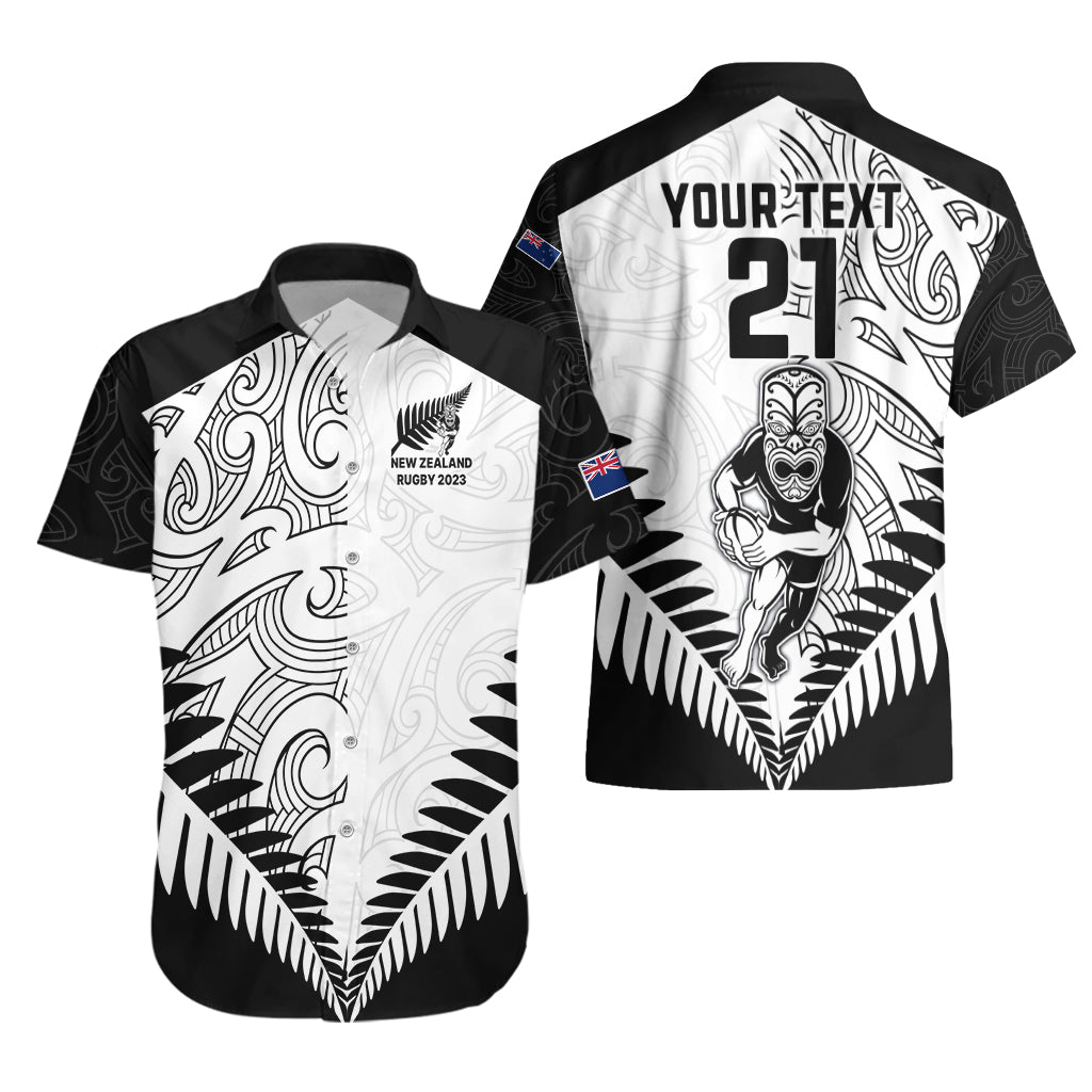 Custom New Zealand Rugby Hawaiian Shirt Proud Aoteroa Stylised Maori Koru - Vibe Hoodie Shop