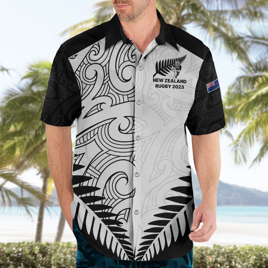 Custom New Zealand Rugby Hawaiian Shirt Proud Aoteroa Stylised Maori Koru - Vibe Hoodie Shop