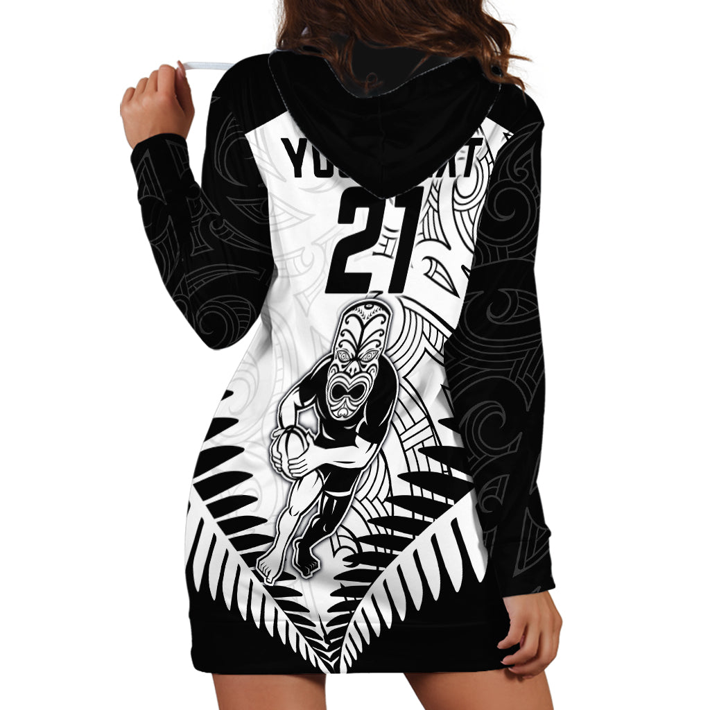 Custom New Zealand Rugby Hoodie Dress Proud Aoteroa Stylised Maori Koru - Vibe Hoodie Shop