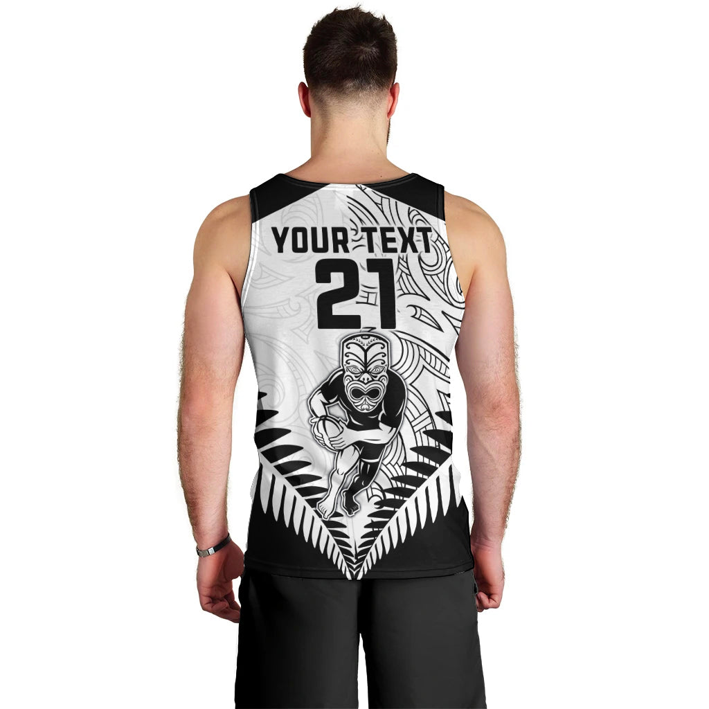 Custom New Zealand Rugby Men Tank Top Proud Aoteroa Stylised Maori Koru - Vibe Hoodie Shop