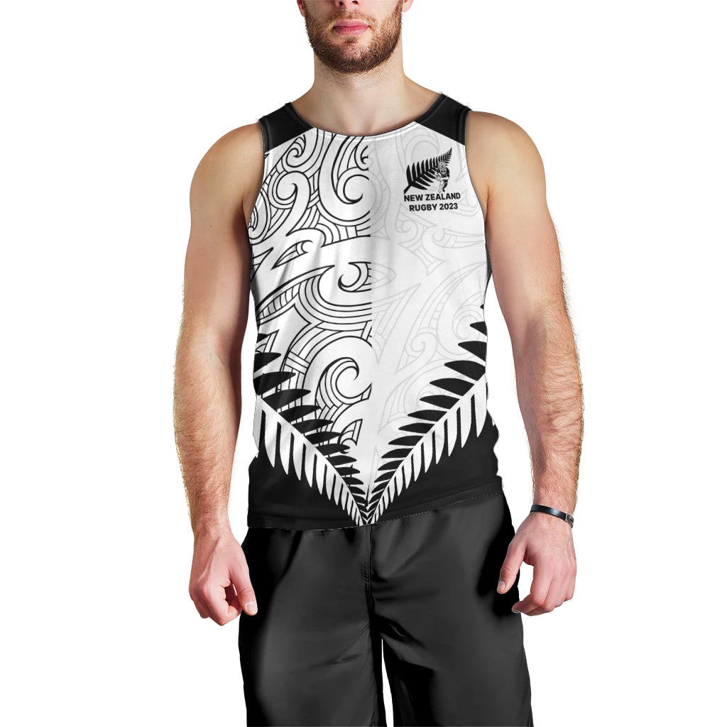 Custom New Zealand Rugby Men Tank Top Proud Aoteroa Stylised Maori Koru - Vibe Hoodie Shop