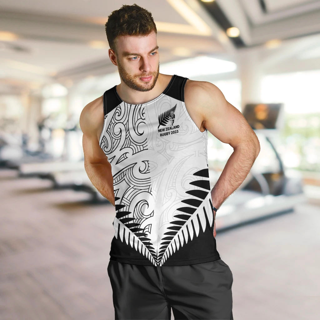 Custom New Zealand Rugby Men Tank Top Proud Aoteroa Stylised Maori Koru - Vibe Hoodie Shop