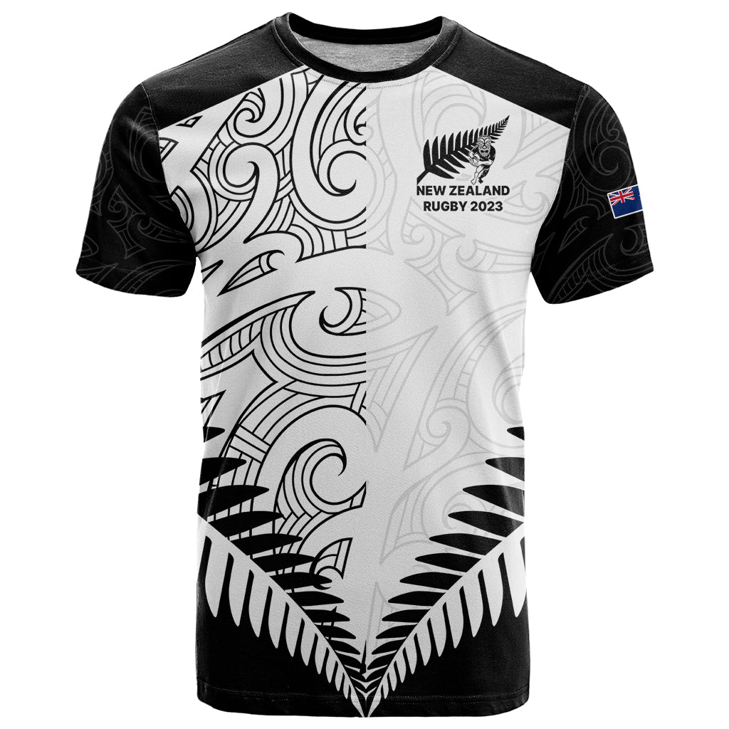 Custom New Zealand Rugby T Shirt Proud Aoteroa Stylised Maori Koru LT9 - Vibe Hoodie Shop