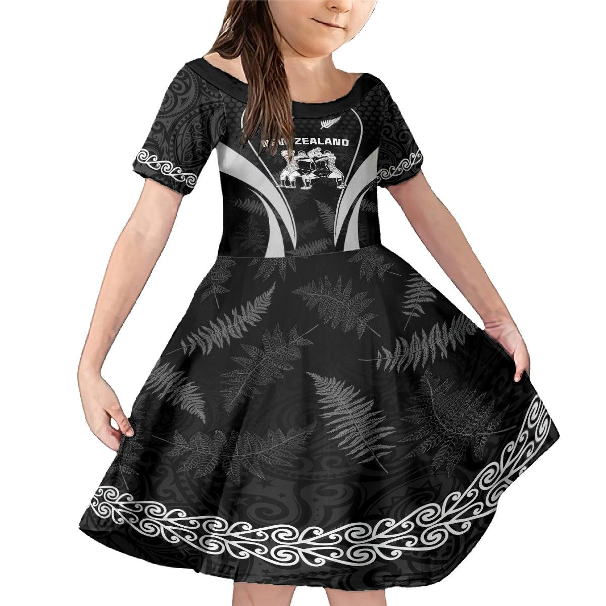new-zealand-aotearoa-rugby-family-matching-mermaid-dress-and-hawaiian-shirt-haka-dance-mixed-silver-fern-sporty-style