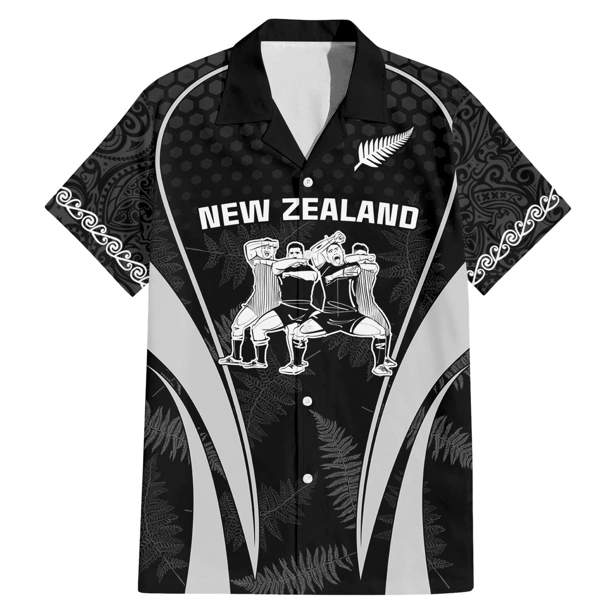 new-zealand-aotearoa-rugby-family-matching-mermaid-dress-and-hawaiian-shirt-haka-dance-mixed-silver-fern-sporty-style