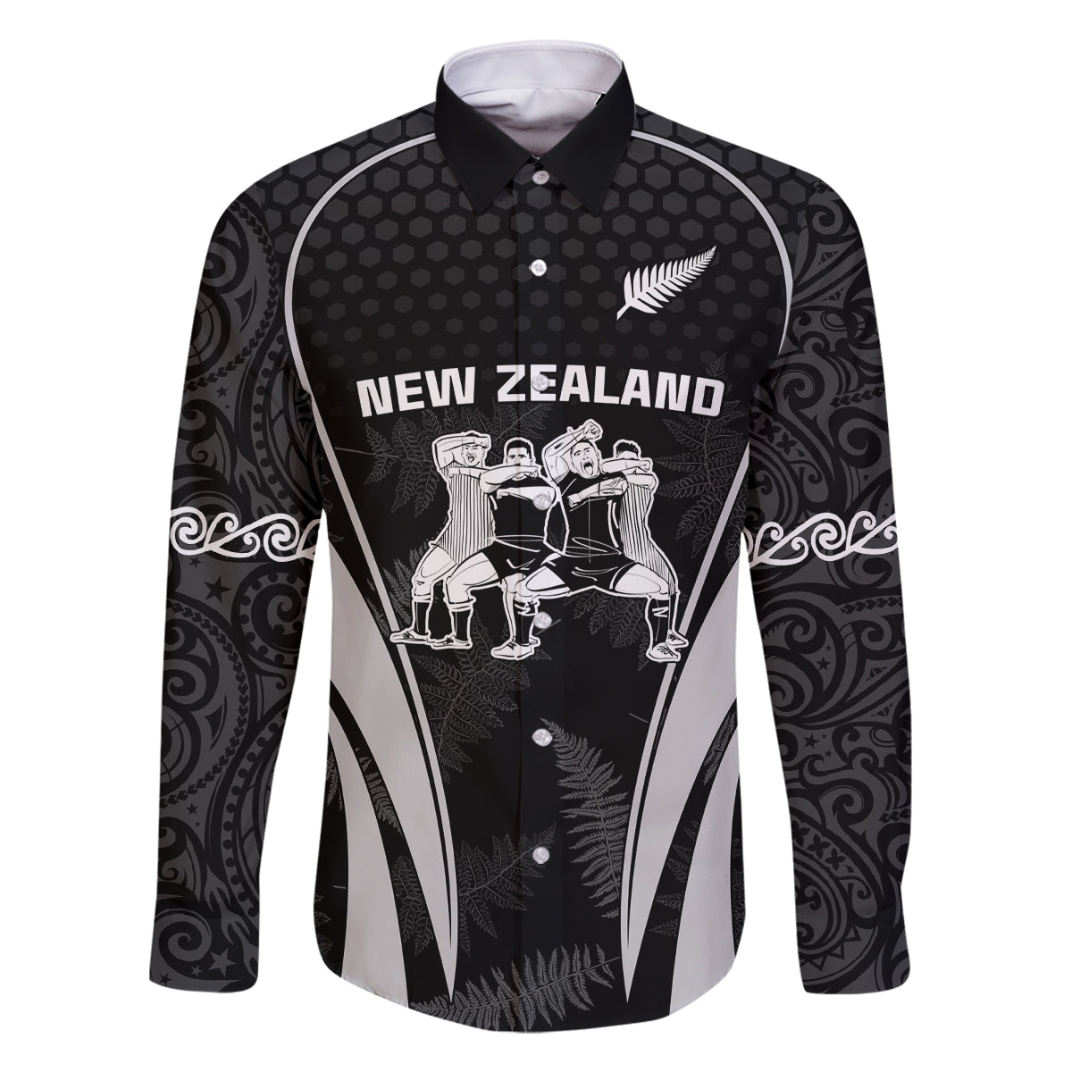 new-zealand-aotearoa-rugby-family-matching-summer-maxi-dress-and-hawaiian-shirt-haka-dance-mixed-silver-fern-sporty-style