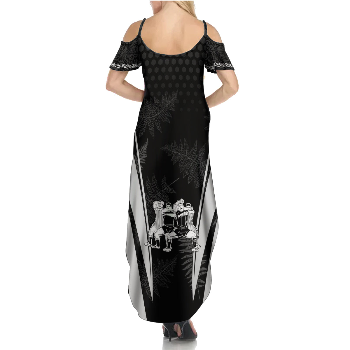 new-zealand-aotearoa-rugby-family-matching-summer-maxi-dress-and-hawaiian-shirt-haka-dance-mixed-silver-fern-sporty-style