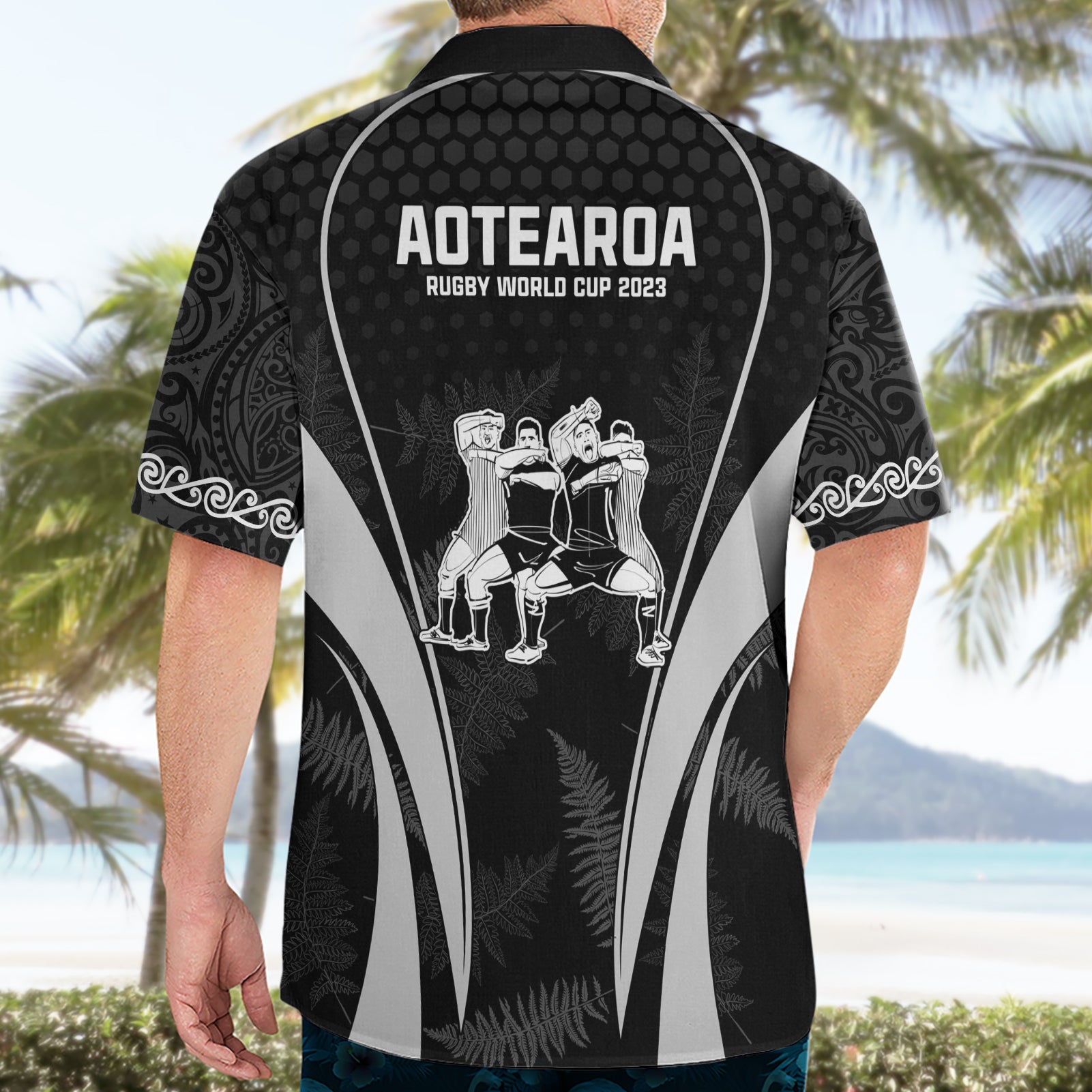 New Zealand Aotearoa Rugby Hawaiian Shirt Haka Dance Mixed Silver Fern Sporty Style - Vibe Hoodie Shop