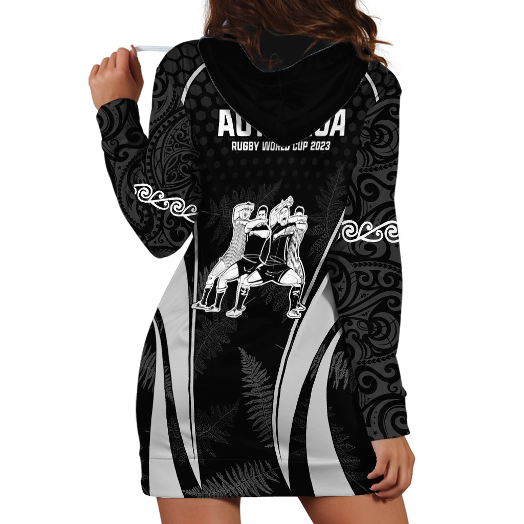 New Zealand Aotearoa Rugby Hoodie Dress Haka Dance Mixed Silver Fern Sporty Style - Vibe Hoodie Shop