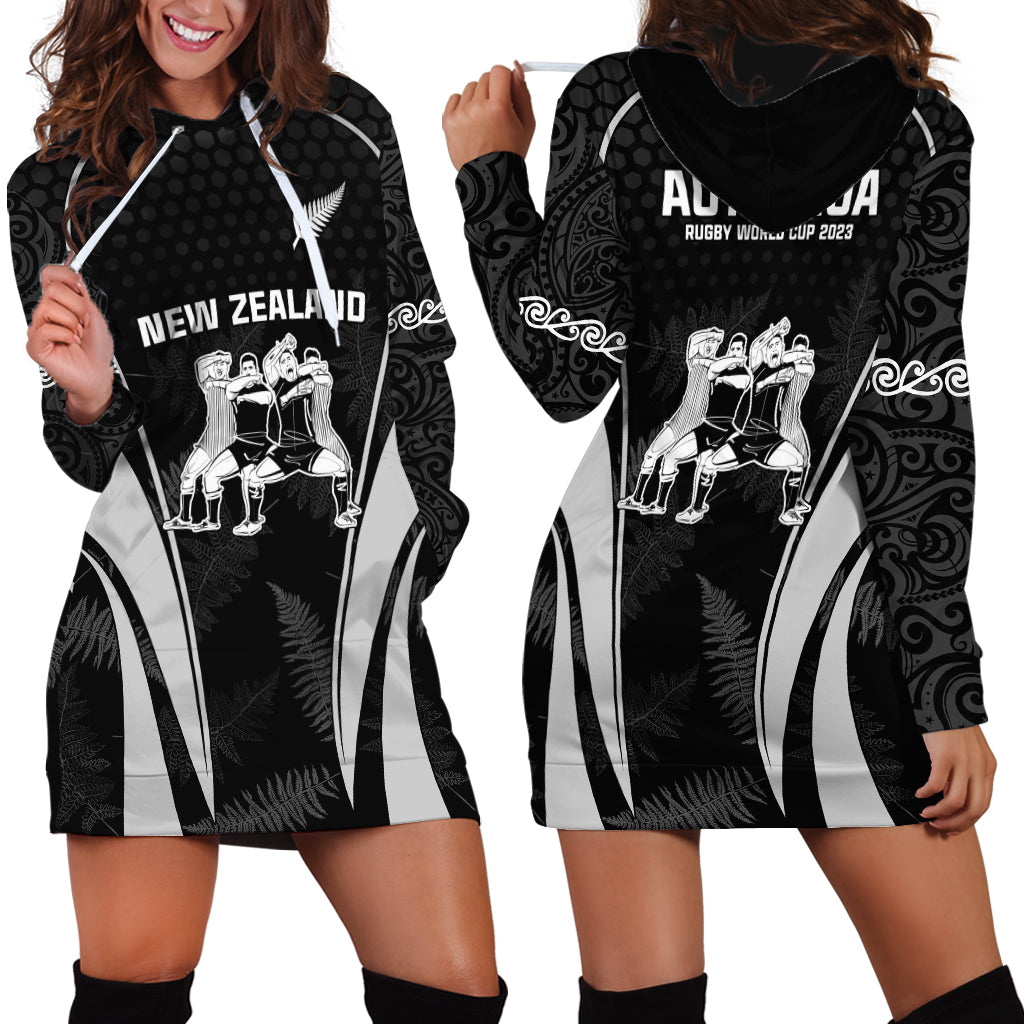 New Zealand Aotearoa Rugby Hoodie Dress Haka Dance Mixed Silver Fern Sporty Style - Vibe Hoodie Shop
