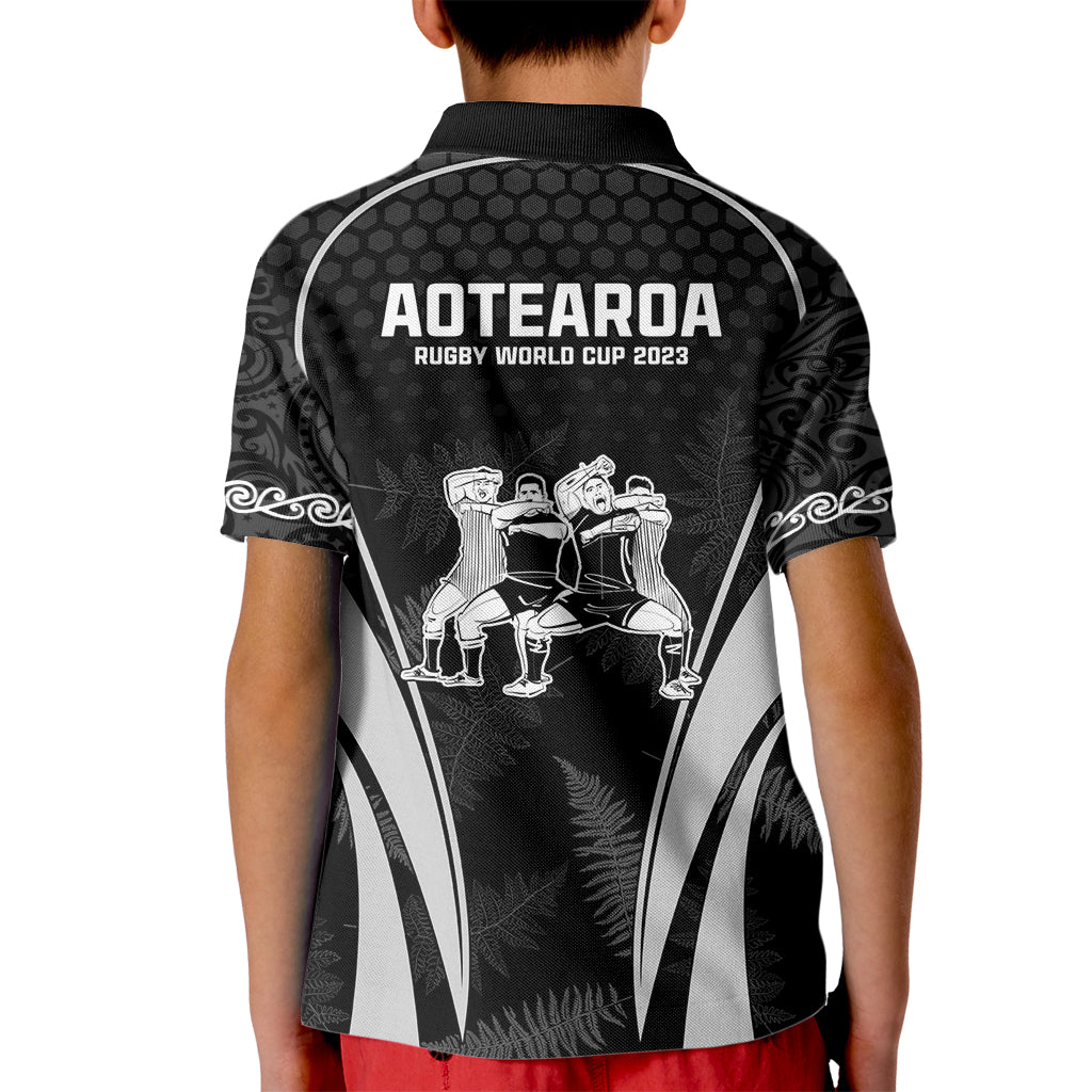 New Zealand Aotearoa Rugby Kid Polo Shirt Haka Dance Mixed Silver Fern Sporty Style - Vibe Hoodie Shop