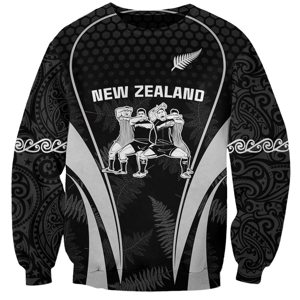 New Zealand Aotearoa Rugby Sweatshirt Haka Dance Mixed Silver Fern Sporty Style - Vibe Hoodie Shop