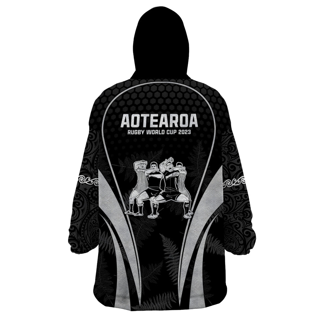 New Zealand Aotearoa Rugby Wearable Blanket Hoodie Haka Dance Mixed Silver Fern Sporty Style - Vibe Hoodie Shop