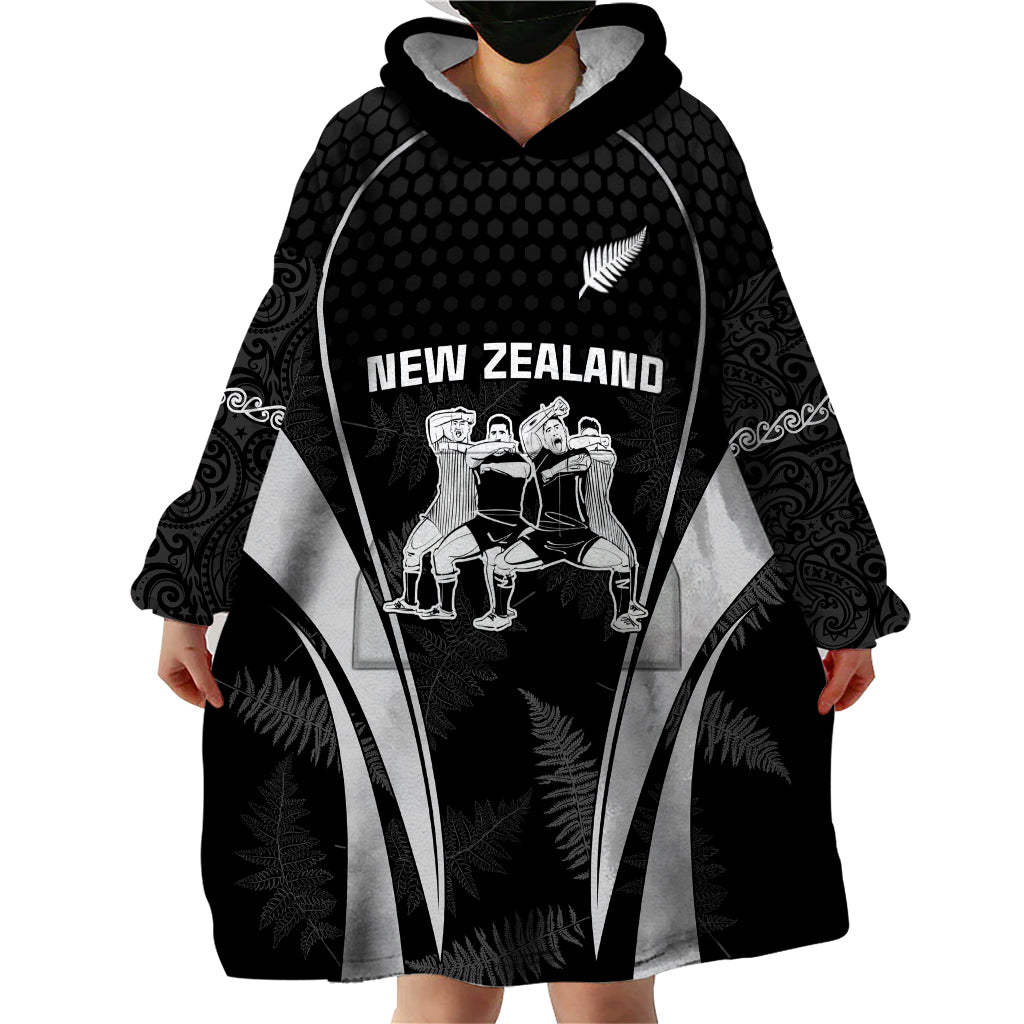 New Zealand Aotearoa Rugby Wearable Blanket Hoodie Haka Dance Mixed Silver Fern Sporty Style - Vibe Hoodie Shop