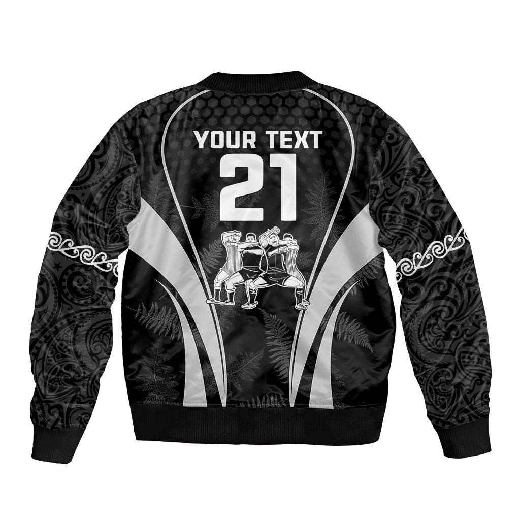 Custom New Zealand Aotearoa Rugby Bomber Jacket Haka Dance Mixed Silver Fern Sporty Style - Vibe Hoodie Shop