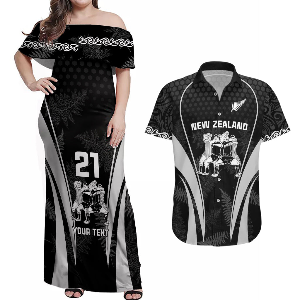 custom-new-zealand-aotearoa-rugby-couples-matching-off-shoulder-maxi-dress-and-hawaiian-shirt-haka-dance-mixed-silver-fern-sporty-style