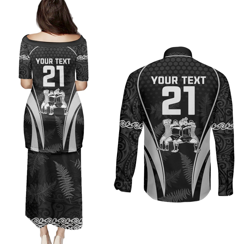 custom-new-zealand-aotearoa-rugby-couples-matching-puletasi-dress-and-long-sleeve-button-shirts-haka-dance-mixed-silver-fern-sporty-style