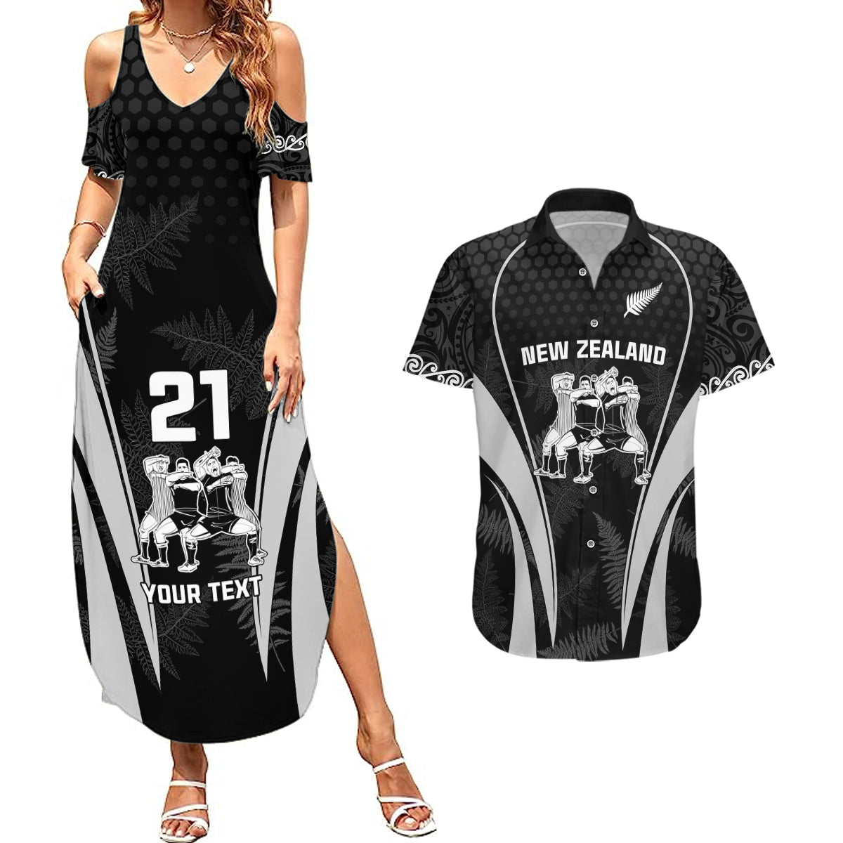 custom-new-zealand-aotearoa-rugby-couples-matching-summer-maxi-dress-and-hawaiian-shirt-haka-dance-mixed-silver-fern-sporty-style