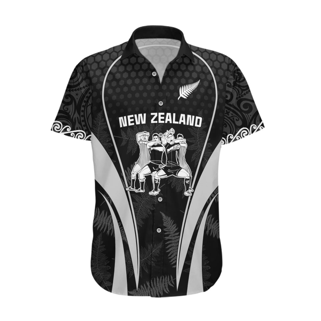 Custom New Zealand Aotearoa Rugby Hawaiian Shirt Haka Dance Mixed Silver Fern Sporty Style - Vibe Hoodie Shop