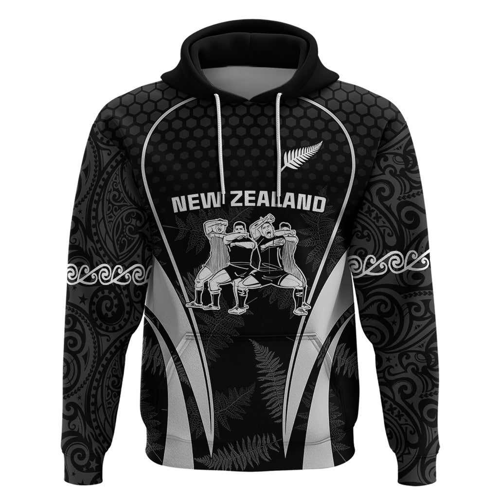 Custom New Zealand Aotearoa Rugby Hoodie Haka Dance Mixed Silver Fern Sporty Style LT9 - Vibe Hoodie Shop